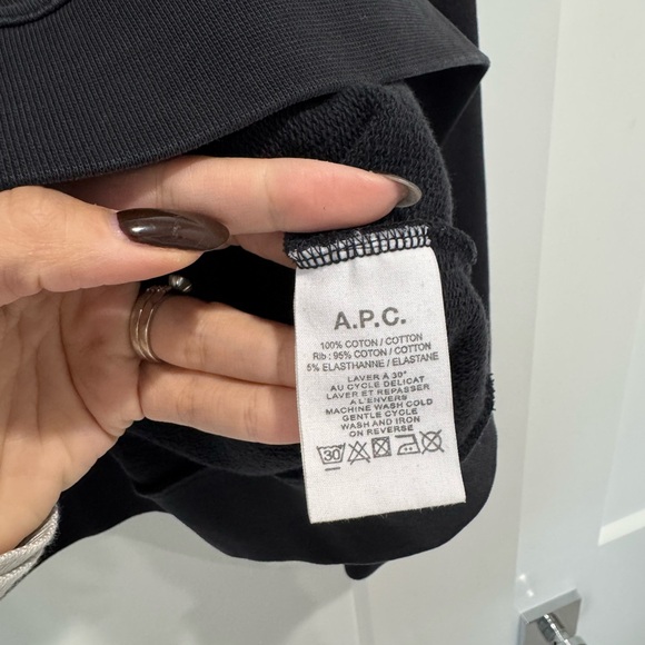 A.P.C. Black Crewneck Sweater with White Graphic - Picture 2 of 4